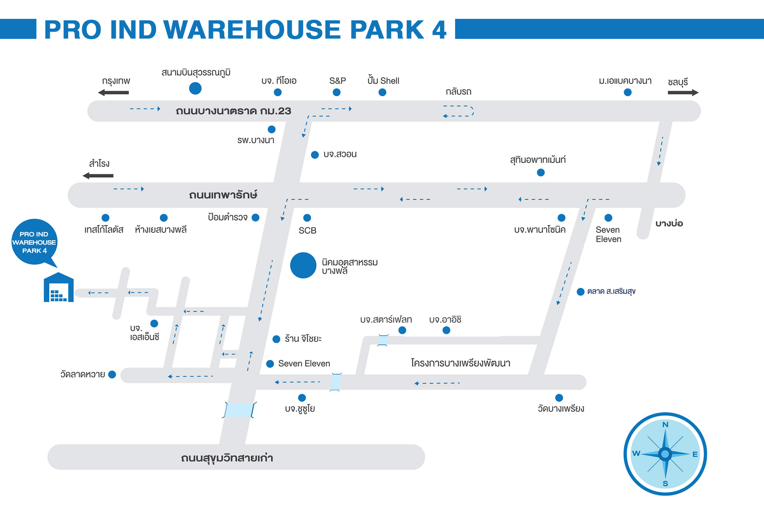Pro Ind Factory Park 2 Map โรงงานให้เช่า คลังสินค้าให้เช่า